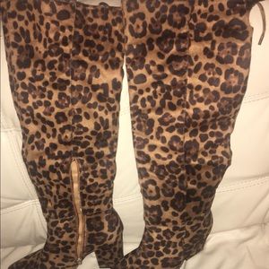 Thigh high Leopard Patterned Boots